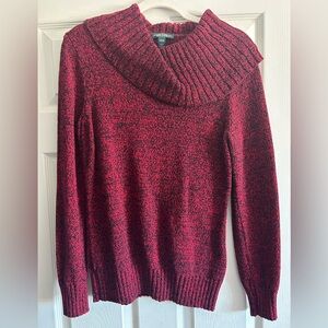 Ralph Lauren Marled Red Cowl Neck Sweater